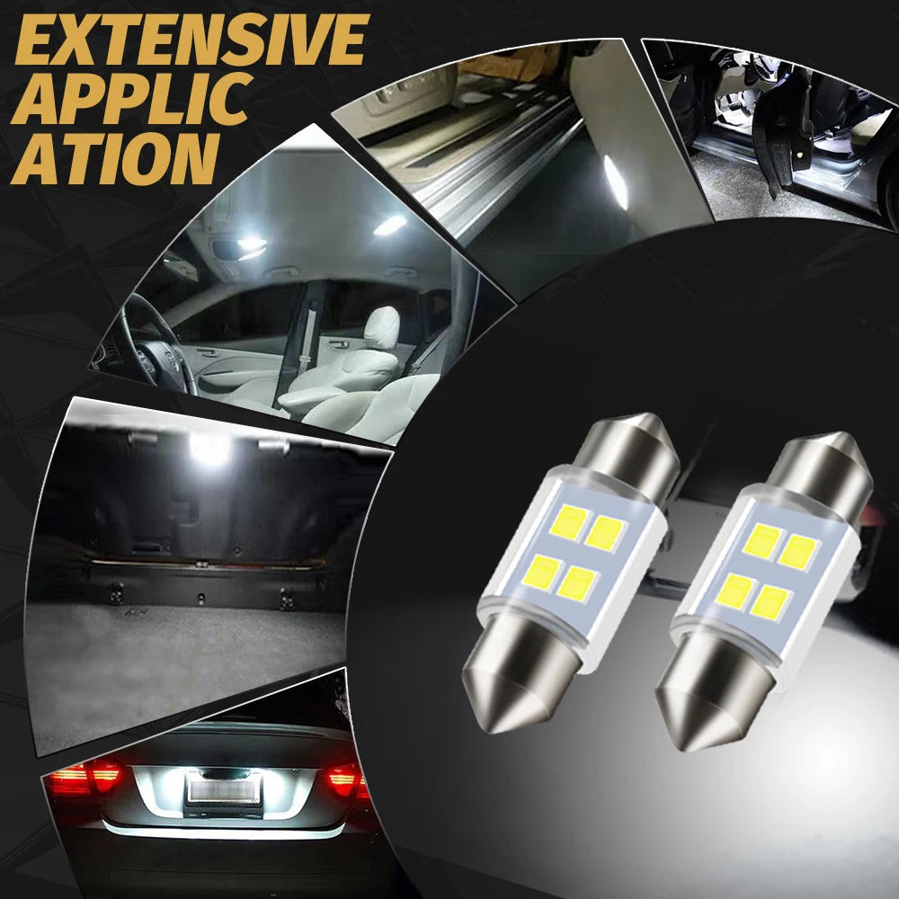 Lot de 4 Ampoules LED de Voiture (Éclairage Intérieur 31mm)