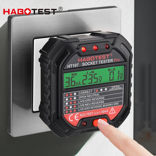 Testeur de Prise Électrique Digital avec Détecteur de Tension