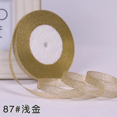 Ruban Métallique Pailleté pour Bricolage et Cadeaux (22m)