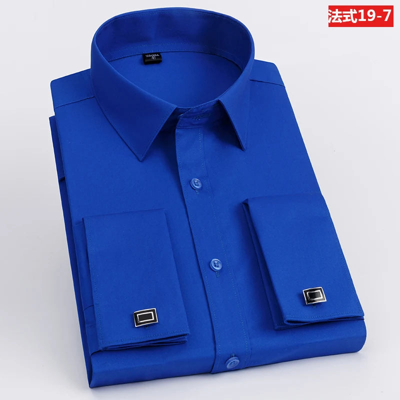 Chemise Homme Slim Fit à Poignets Mousquetaires – Élégance Formelle & Business