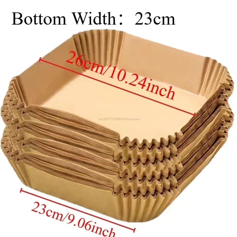 Lot de Papiers de Cuisson Jetables pour Air Fryer (Anti-adhésif)