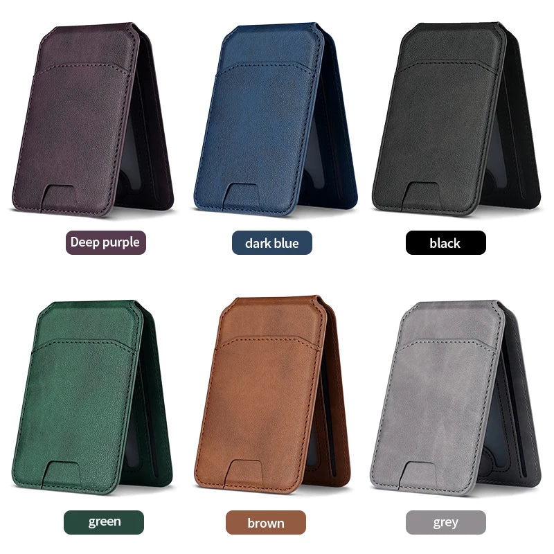 Porte-Carte Magnétique en Cuir (Style MagSafe pour iPhone)