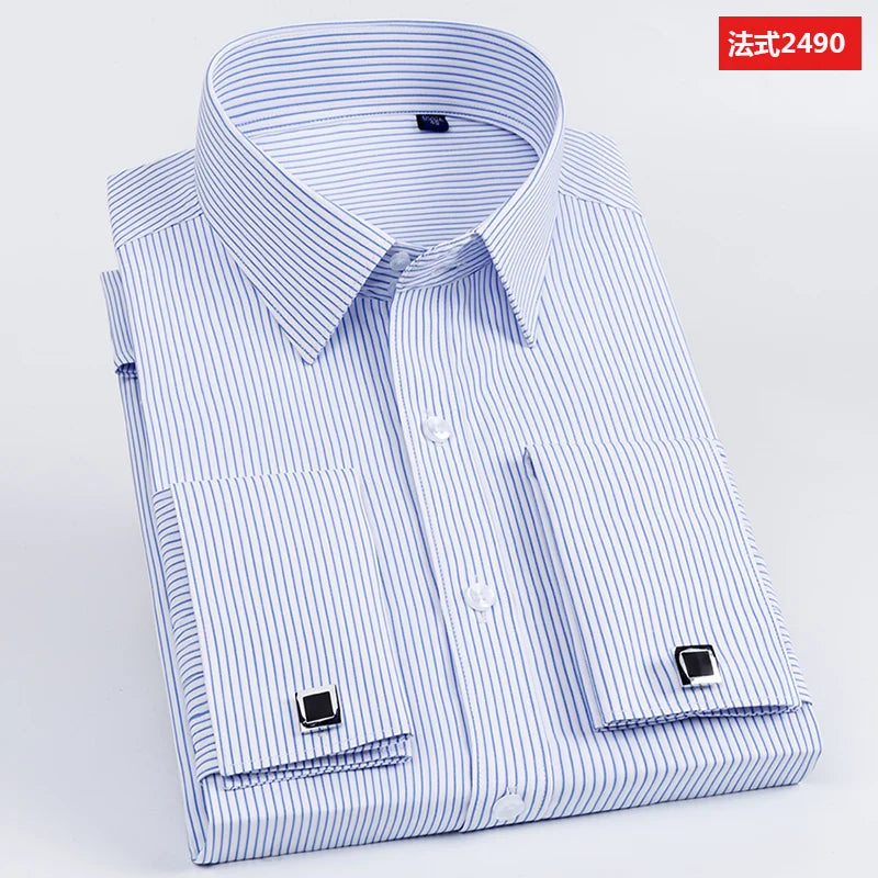 Chemise Homme Slim Fit à Poignets Mousquetaires – Élégance Formelle & Business