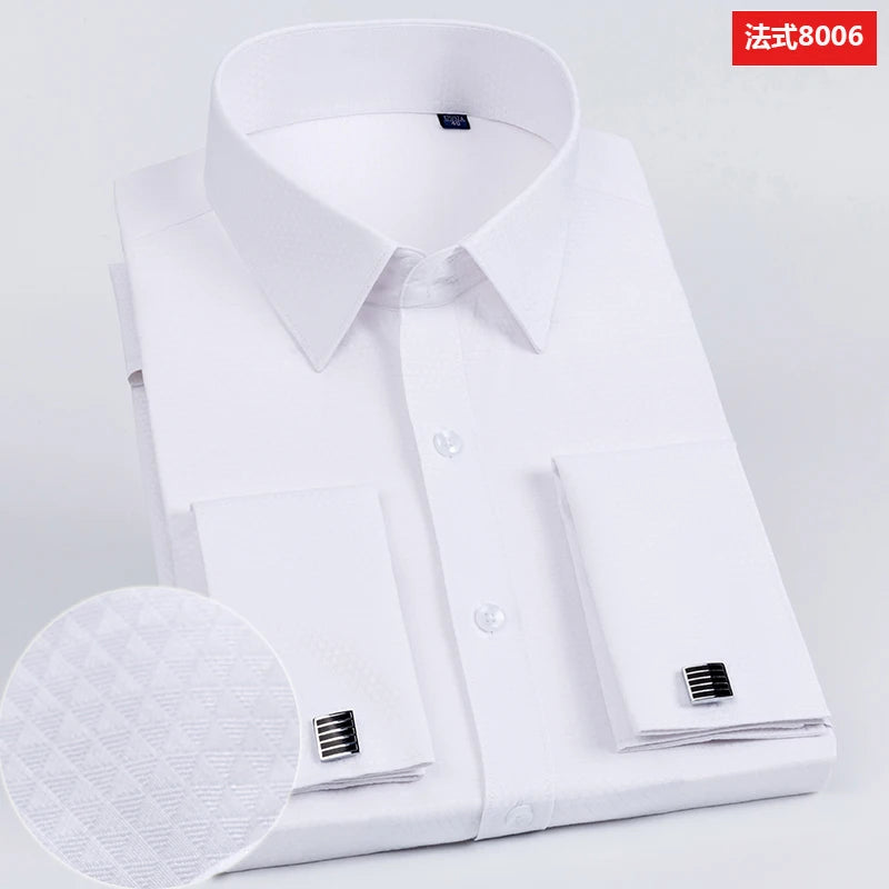 Chemise Homme Slim Fit à Poignets Mousquetaires – Élégance Formelle & Business