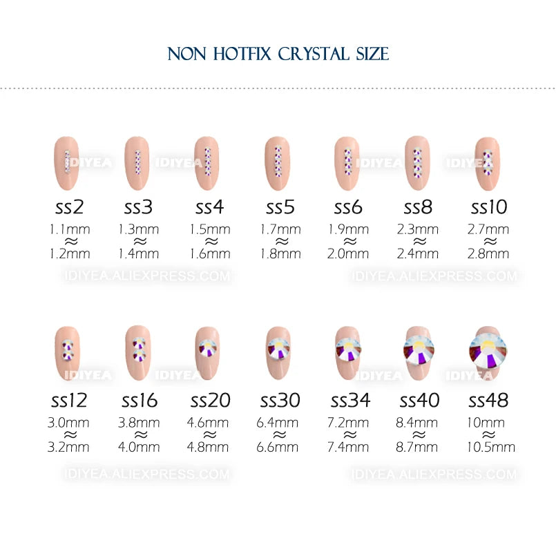 Strass en Verre Brillants pour Nail Art et Strass (Sans colle)