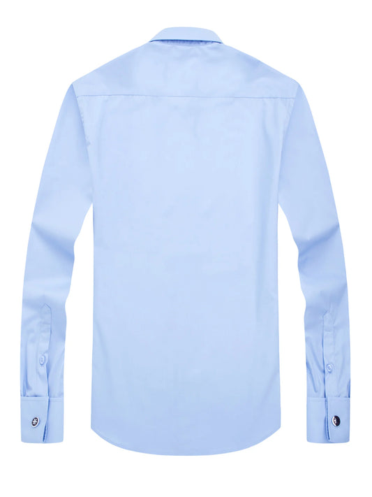 Chemise Homme Slim Fit à Poignets Mousquetaires – Élégance Formelle & Business