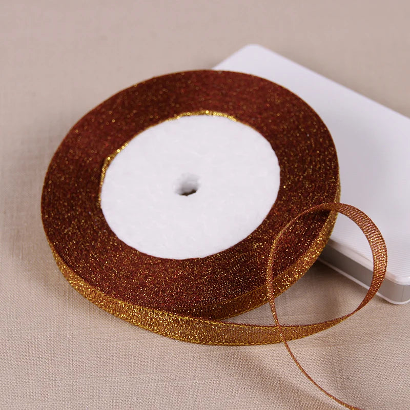 Ruban Métallique Pailleté pour Bricolage et Cadeaux (22m)