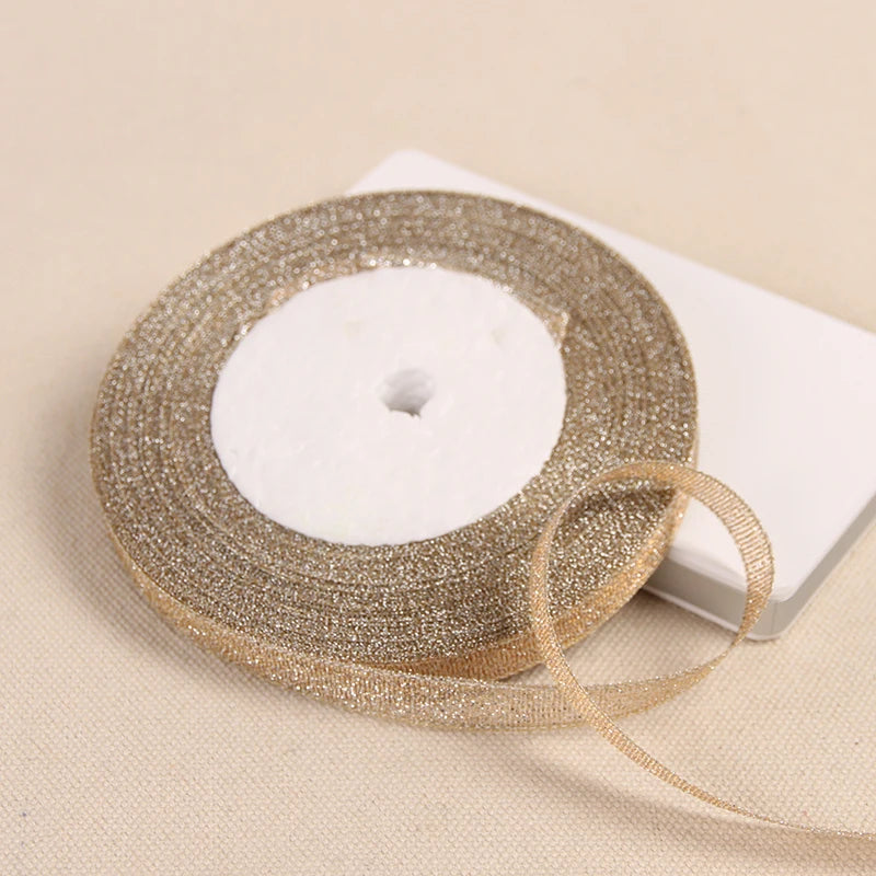 Ruban Métallique Pailleté pour Bricolage et Cadeaux (22m)