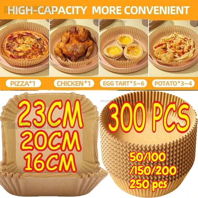 Lot de Papiers de Cuisson Jetables pour Air Fryer (Anti-adhésif)