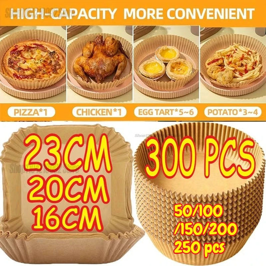 Lot de Papiers de Cuisson Jetables pour Air Fryer (Anti-adhésif)