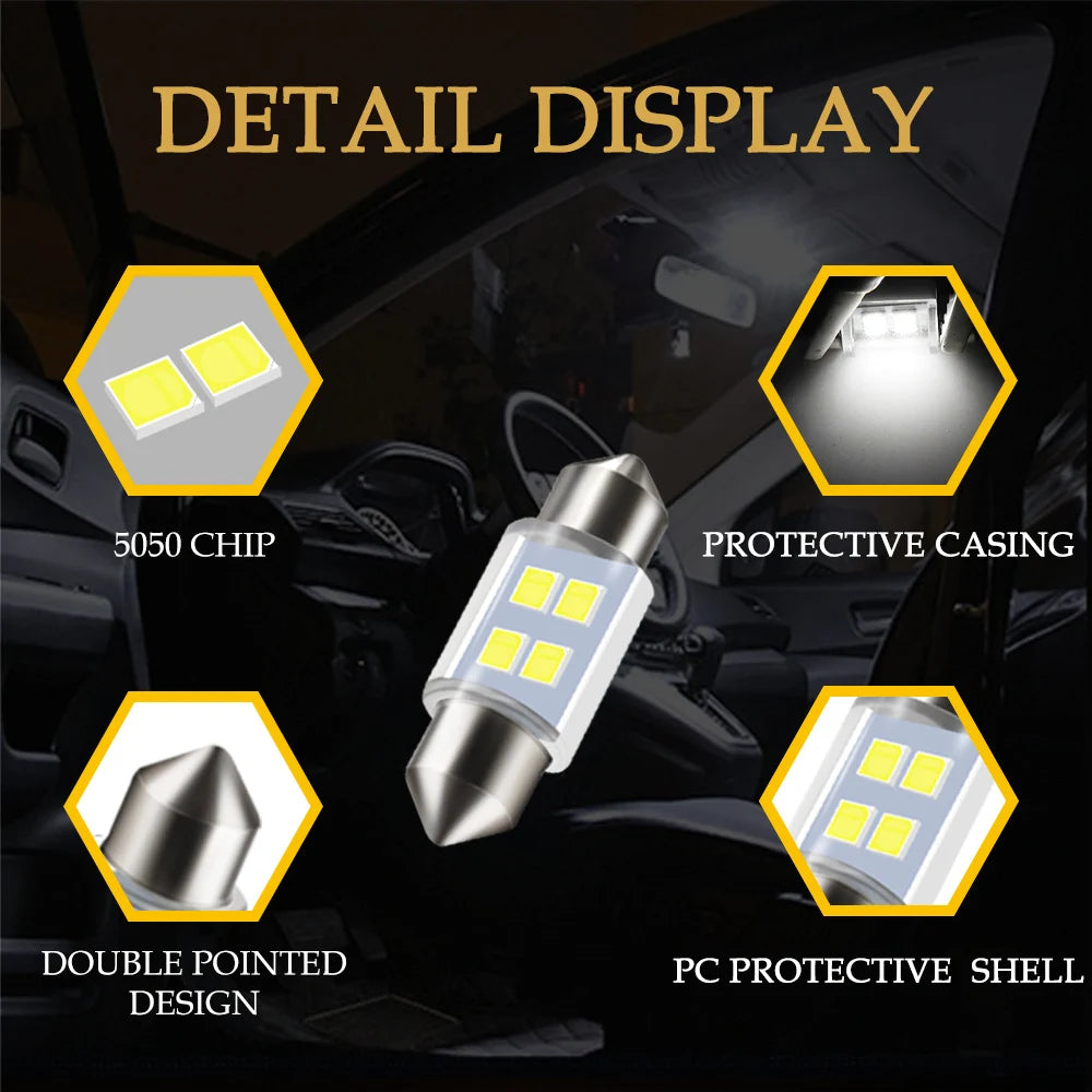 Lot de 4 Ampoules LED de Voiture (Éclairage Intérieur 31mm)