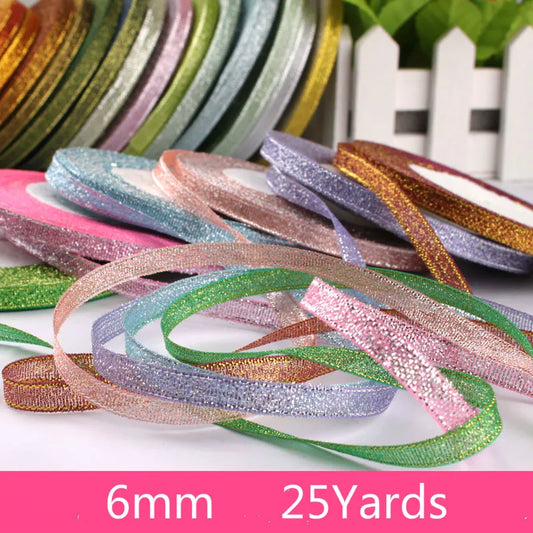 Ruban Métallique Pailleté pour Bricolage et Cadeaux (22m)
