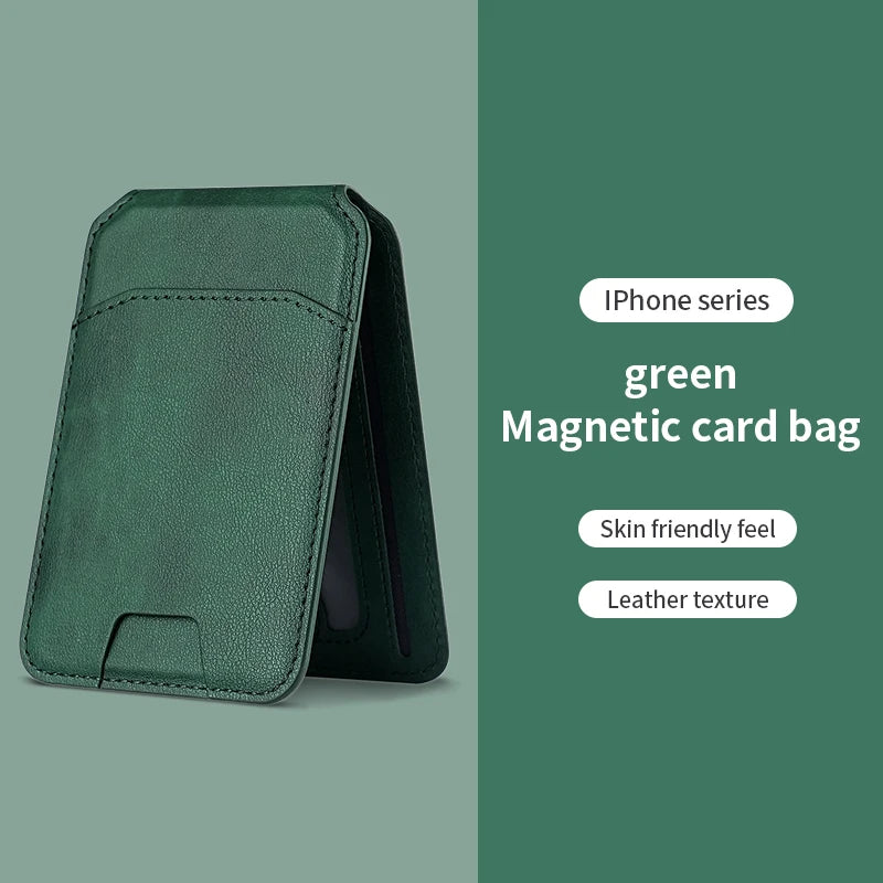 Porte-Carte Magnétique en Cuir (Style MagSafe pour iPhone)