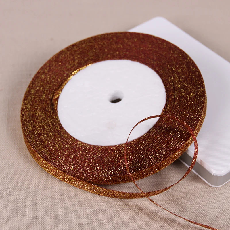 Ruban Métallique Pailleté pour Bricolage et Cadeaux (22m)