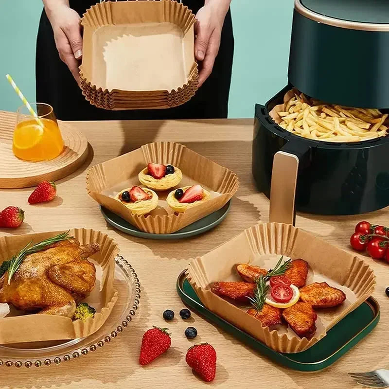 Lot de Papiers de Cuisson Jetables pour Air Fryer (Anti-adhésif)