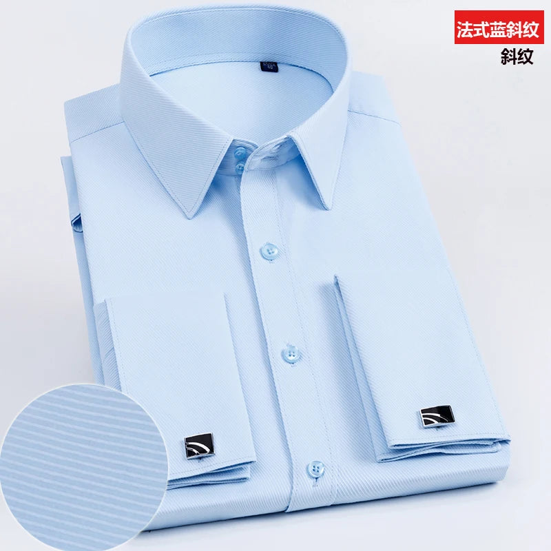 Chemise Homme Slim Fit à Poignets Mousquetaires – Élégance Formelle & Business