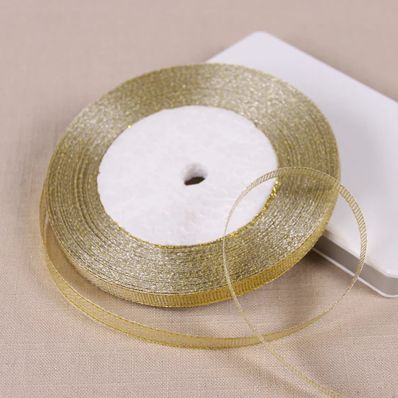 Ruban Métallique Pailleté pour Bricolage et Cadeaux (22m)