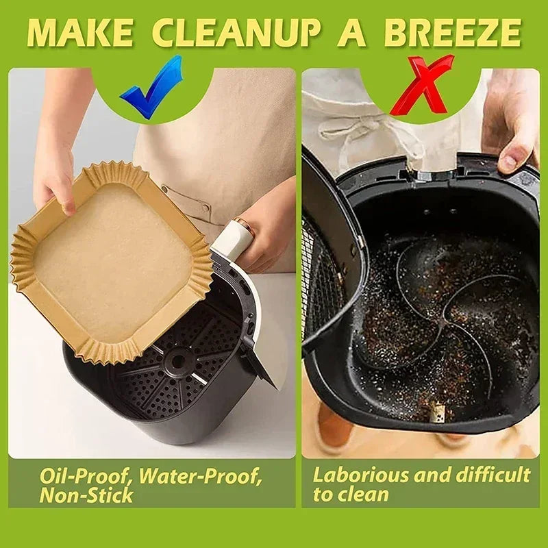 Lot de Papiers de Cuisson Jetables pour Air Fryer (Anti-adhésif)