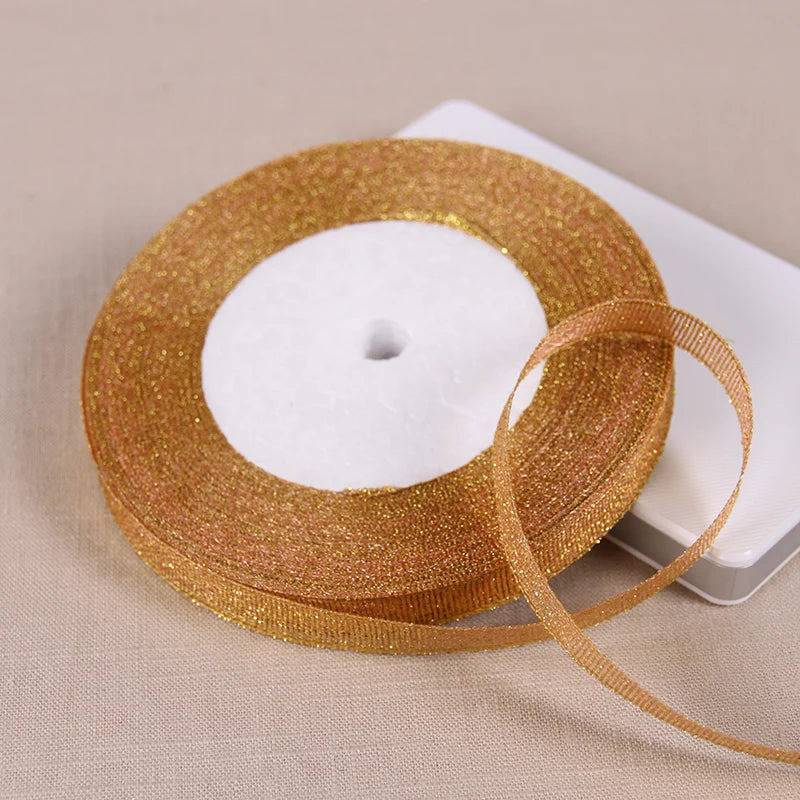 Ruban Métallique Pailleté pour Bricolage et Cadeaux (22m)
