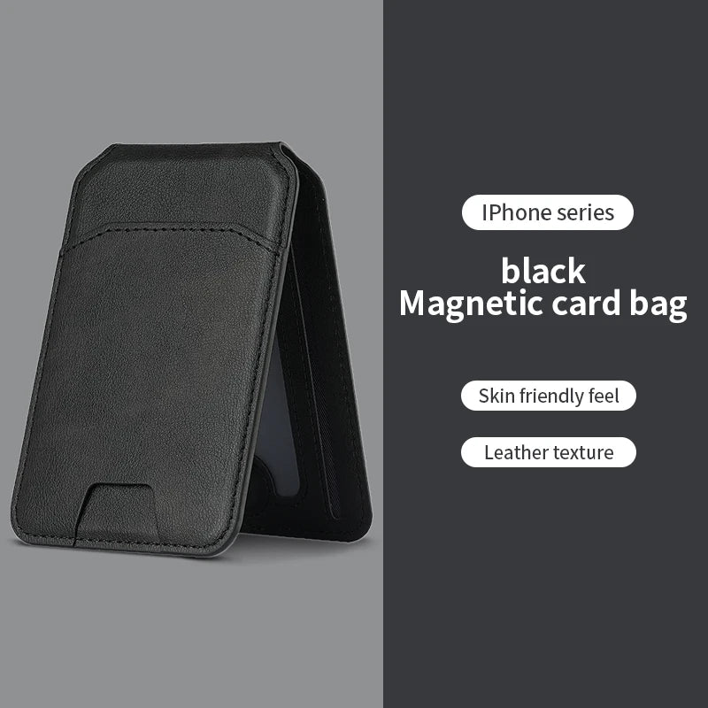 Porte-Carte Magnétique en Cuir (Style MagSafe pour iPhone)