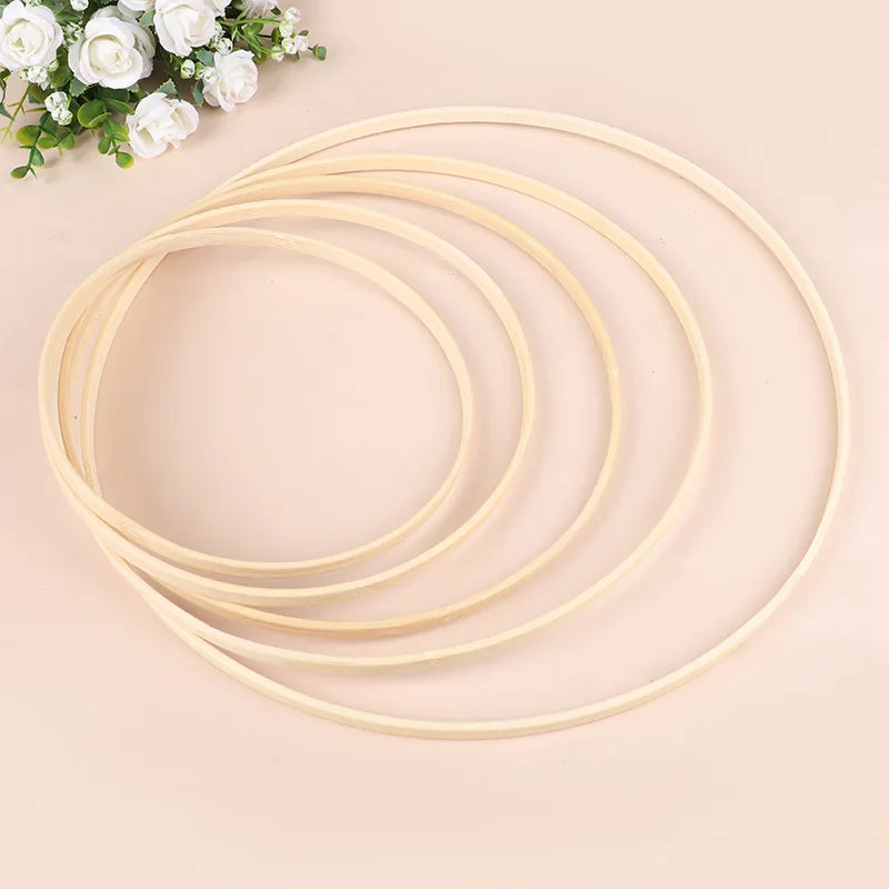 Lot de 5 Anneaux en Bambou pour Décoration Florale DIY