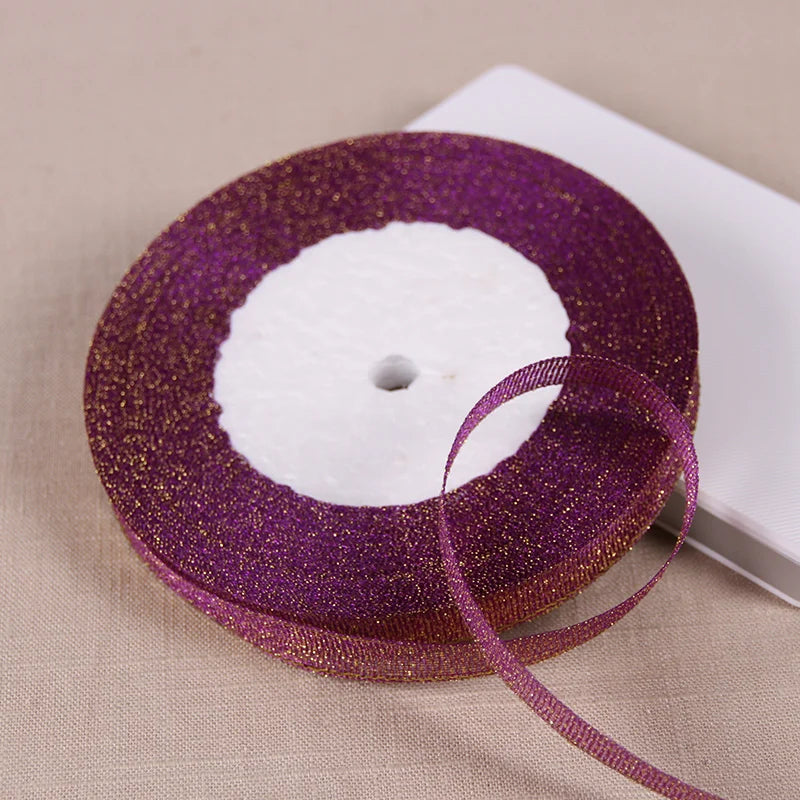 Ruban Métallique Pailleté pour Bricolage et Cadeaux (22m)