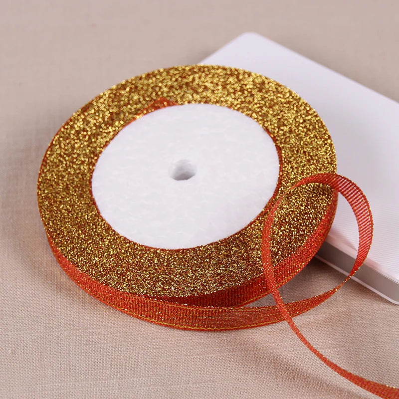 Ruban Métallique Pailleté pour Bricolage et Cadeaux (22m)