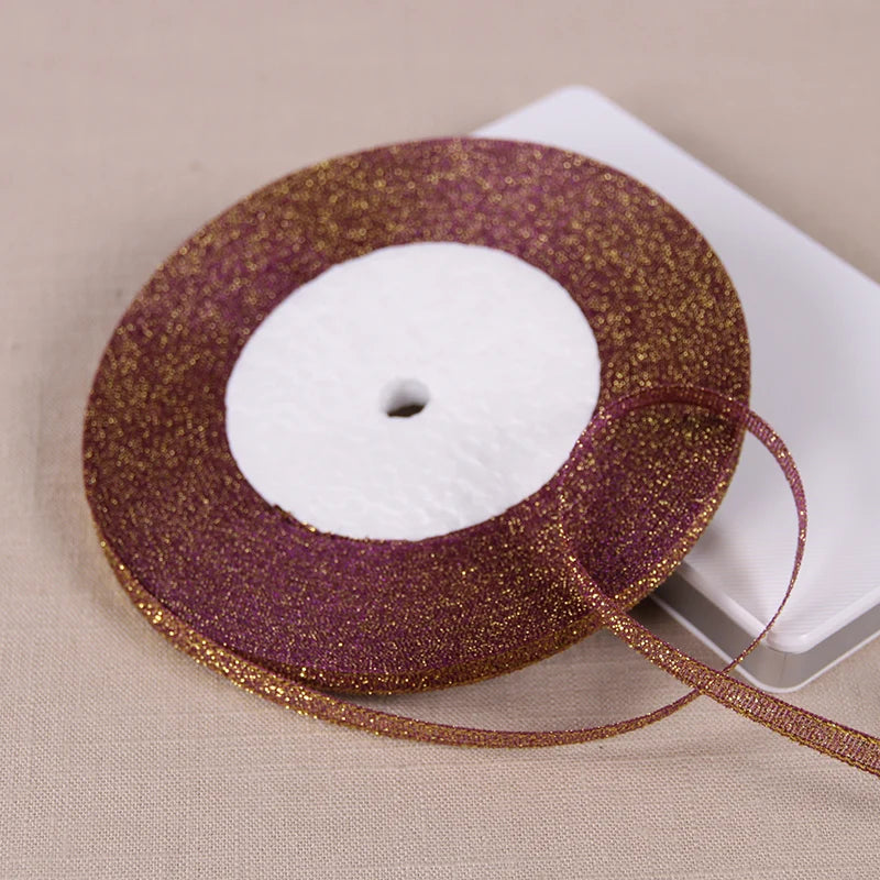 Ruban Métallique Pailleté pour Bricolage et Cadeaux (22m)