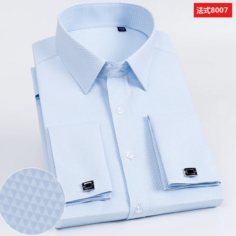Chemise Homme Slim Fit à Poignets Mousquetaires – Élégance Formelle & Business