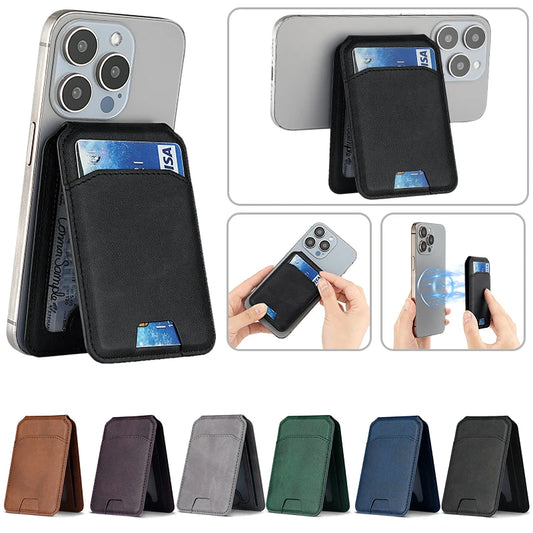 Porte-Carte Magnétique en Cuir (Style MagSafe pour iPhone)