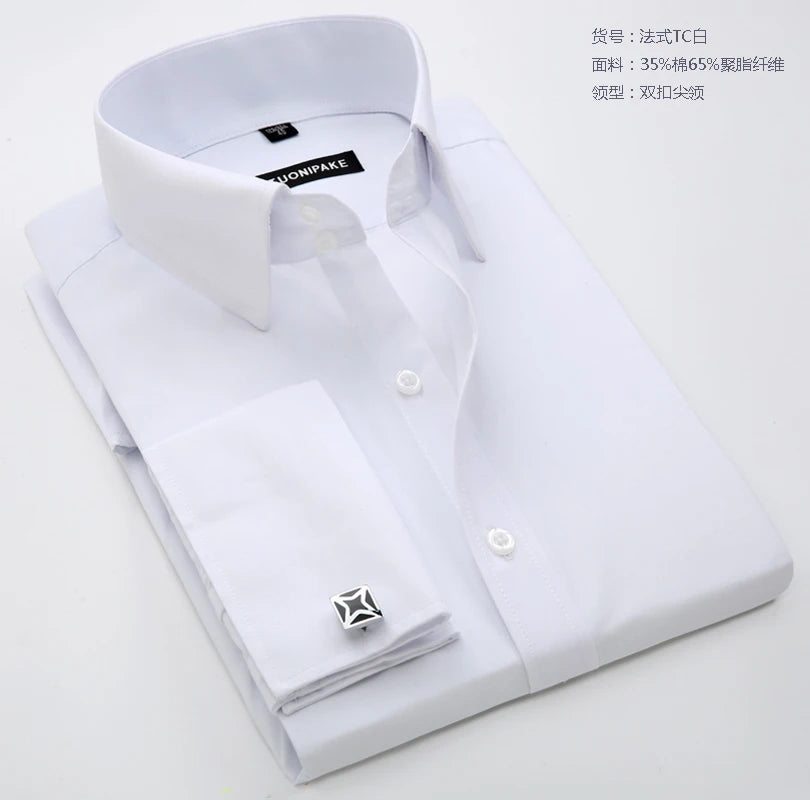 Chemise Homme Slim Fit à Poignets Mousquetaires – Élégance Formelle & Business