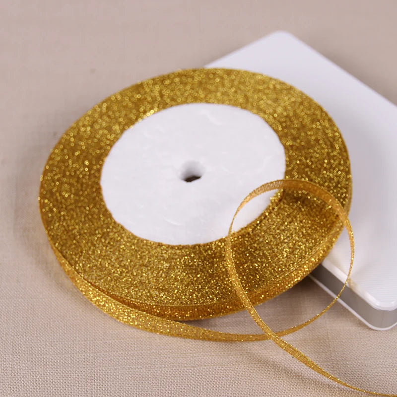 Ruban Métallique Pailleté pour Bricolage et Cadeaux (22m)