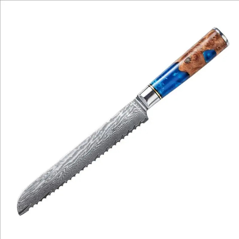 Set de Couteaux OMNÉO — Acier Damas & Résine Bleue