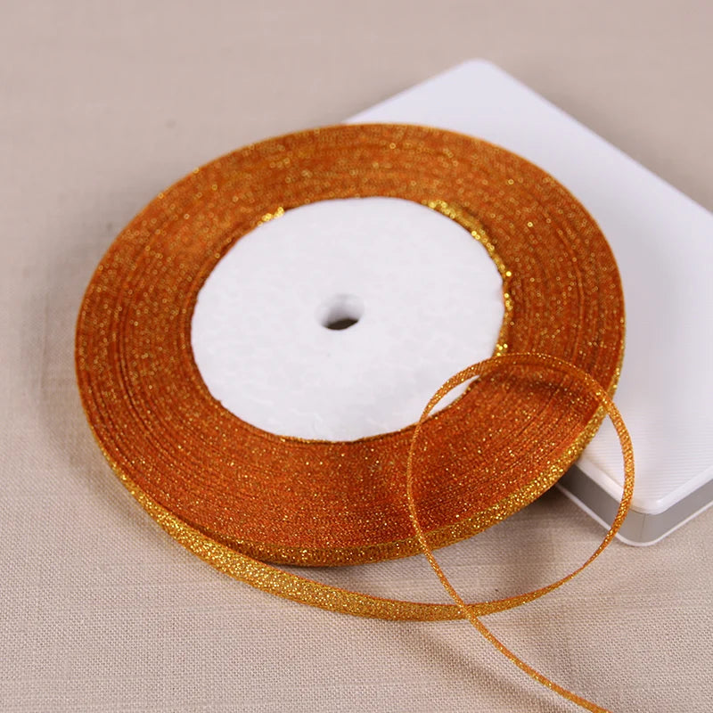 Ruban Métallique Pailleté pour Bricolage et Cadeaux (22m)