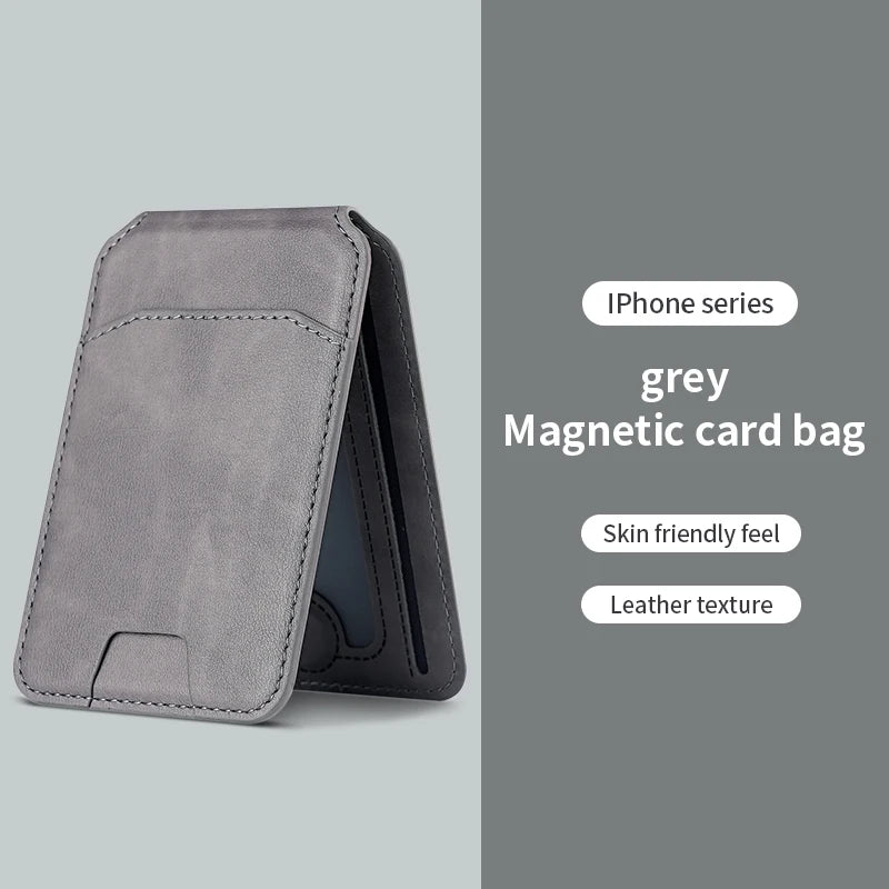 Porte-Carte Magnétique en Cuir (Style MagSafe pour iPhone)