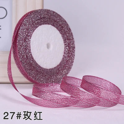 Ruban Métallique Pailleté pour Bricolage et Cadeaux (22m)