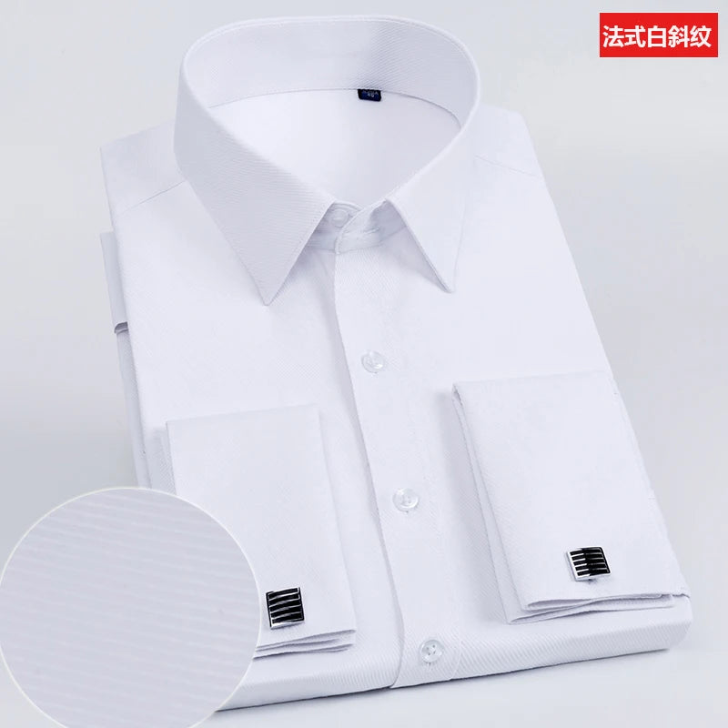 Chemise Homme Slim Fit à Poignets Mousquetaires – Élégance Formelle & Business